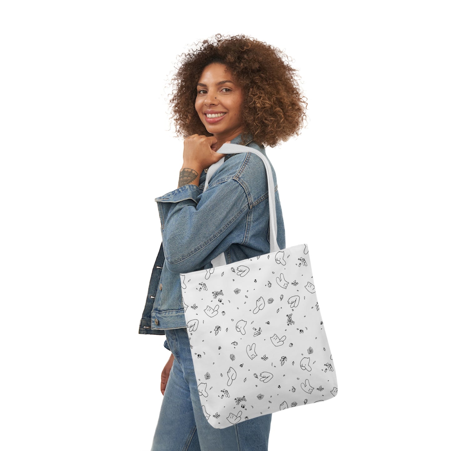 Blustering Striders Print Canvas Shopping Tote
