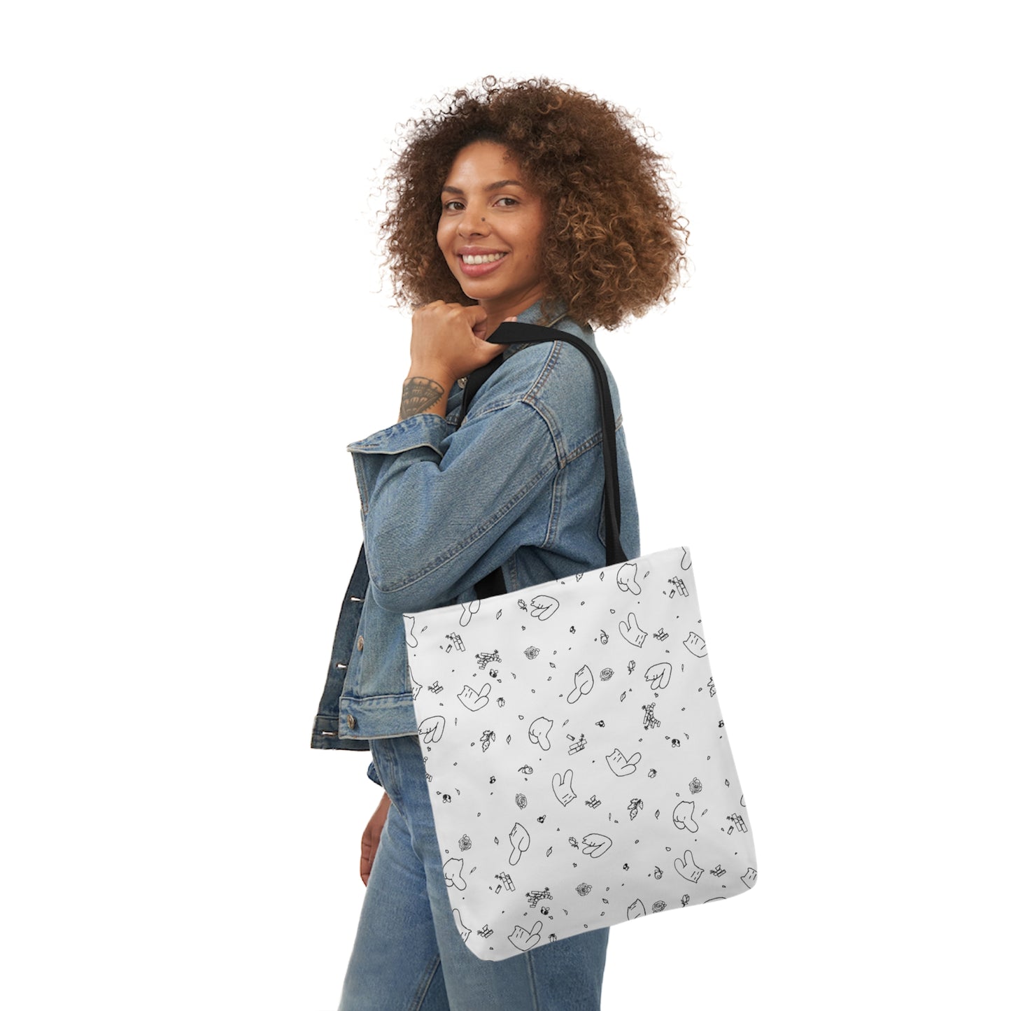 Blustering Striders Print Canvas Shopping Tote