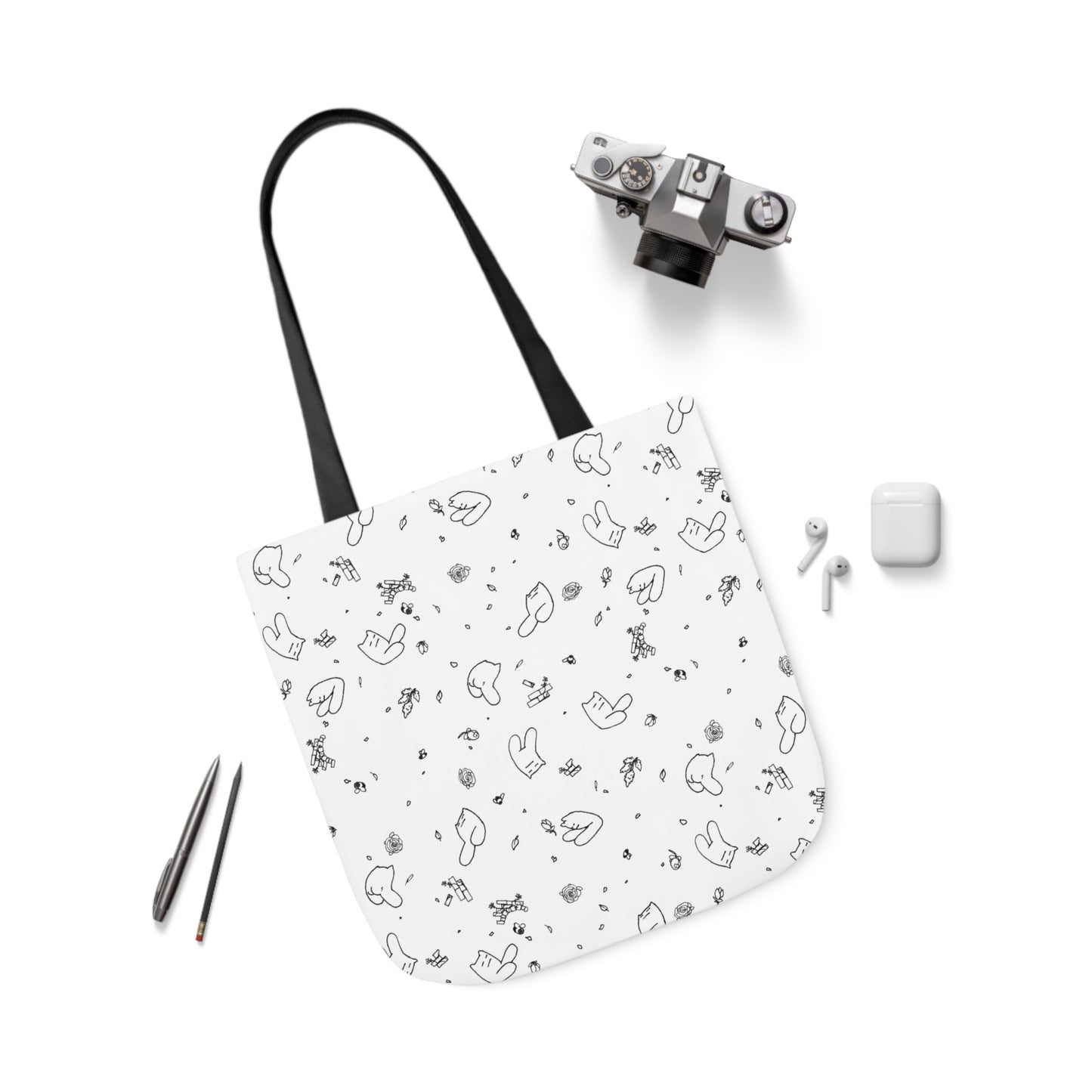 Blustering Striders Print Canvas Shopping Tote